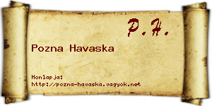 Pozna Havaska névjegykártya